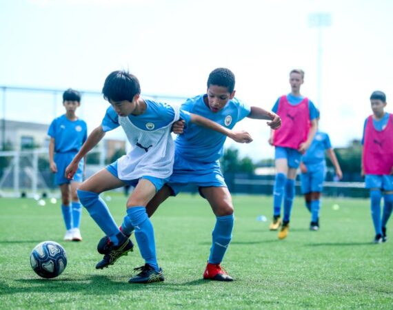 Manchester City FC Summer Camp Boys Training Ball Dispute