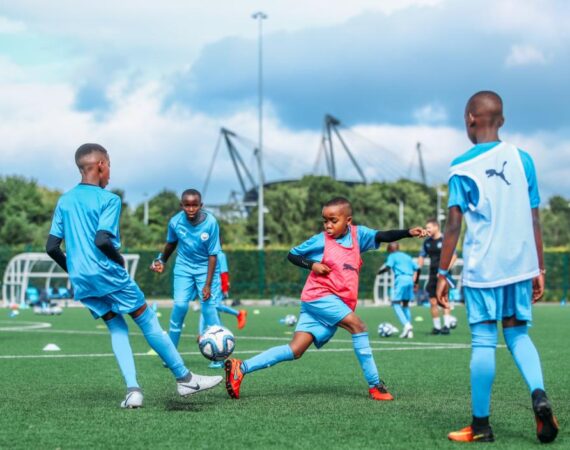 Manchester City FC Summer Camp Boys Training Four Boys